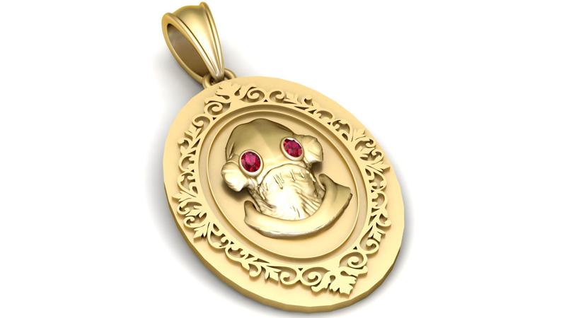 gold ornamental pendant 3D printable model
