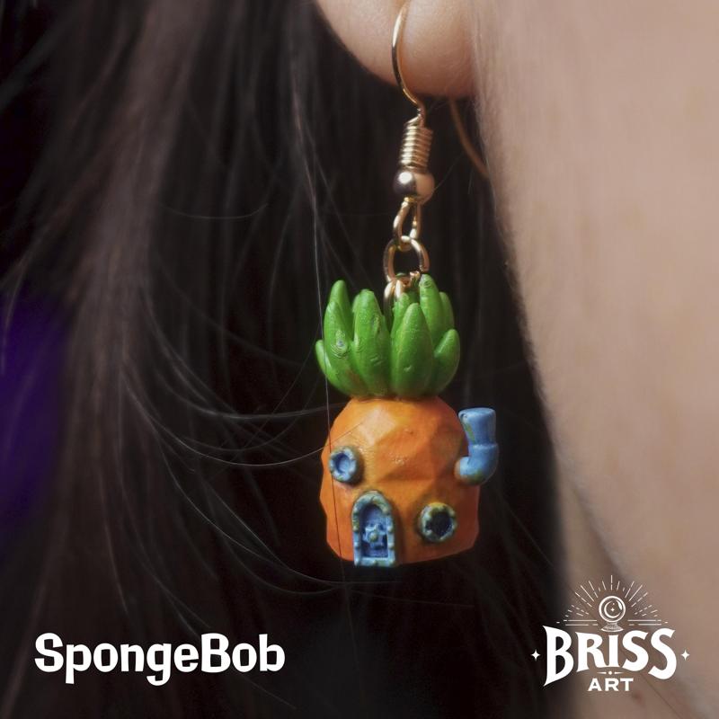 Earrings "SpongeBob's house".