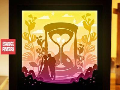 Hourglass Wedding light box