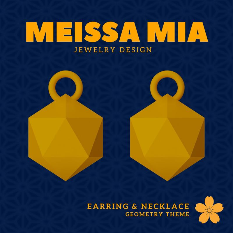 Facets of Fun – 3D Print File for Icosahedron Earrings & Necklace - Icosahedron Earring  - Water Necklace - Octahedron Platonic Solid