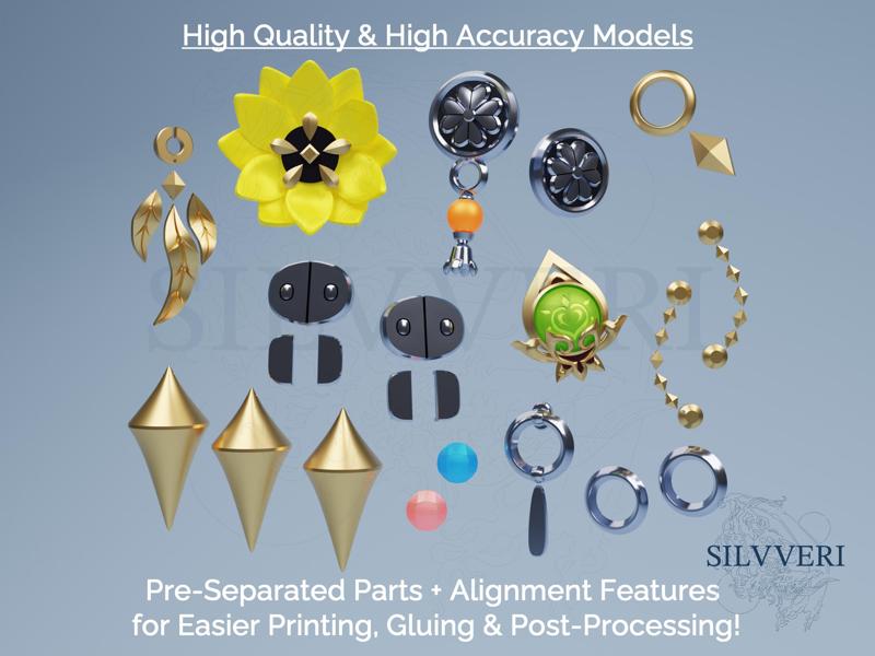 Tighnari Accessories Bundle for Cosplay - Genshin Impact - Instant Download STL Files for 3D Printing