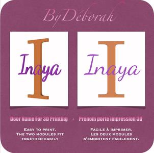 First name INAYA for bedroom door