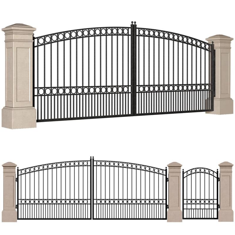 Forged gates in a classic style.Entrance Driveway Iron Gates Fence