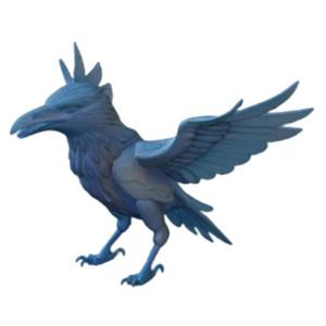 Fantasy 3D Raven Model with Wings