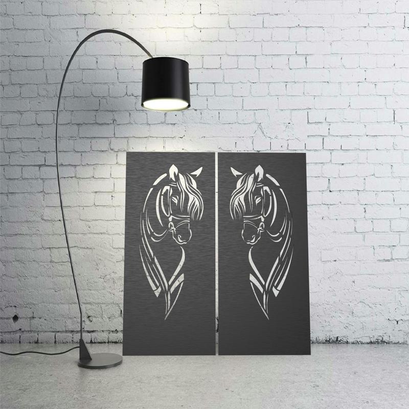 Horse Head Panel SVG DXF Files for Laser Cutting.