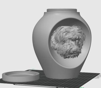 Dog urn - Schnoodle - with threaded closure