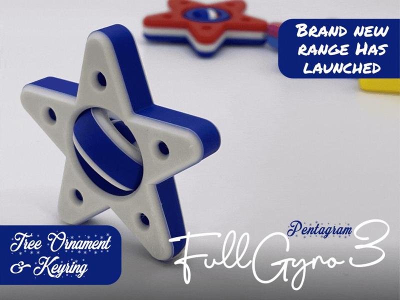 FullGyro3 Pentagram Star Fidget Spinner & Ornament