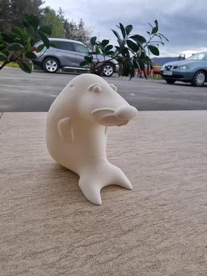 Chubby Seal, Sitting Seal Statue, Cute Chibi