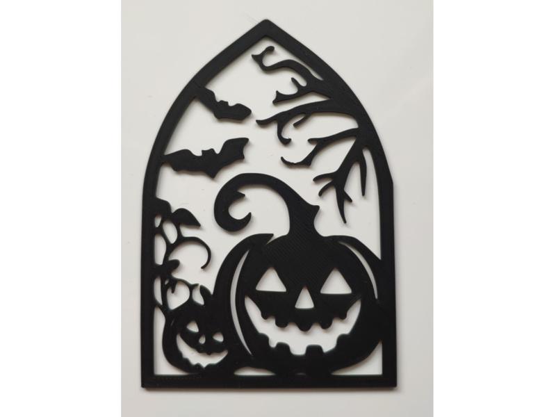 Halloween decoration - pumpkin and bats sticker