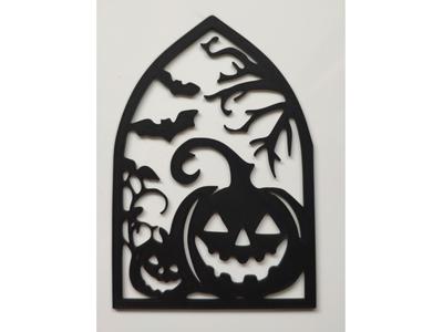 Halloween decoration - pumpkin and bats sticker