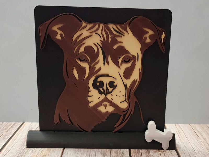 Pitbull Art Decor Plus Stand