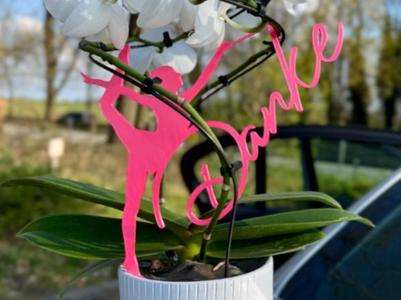 Gymnast "Thank You" – Decoration for Flower Pot