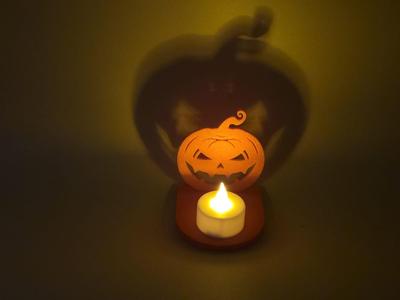 Halloween Scary Pumpkin Tealight Shadow Play