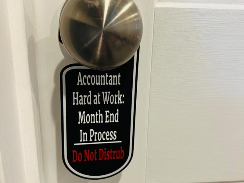 Month End Door Hanger for Accountants