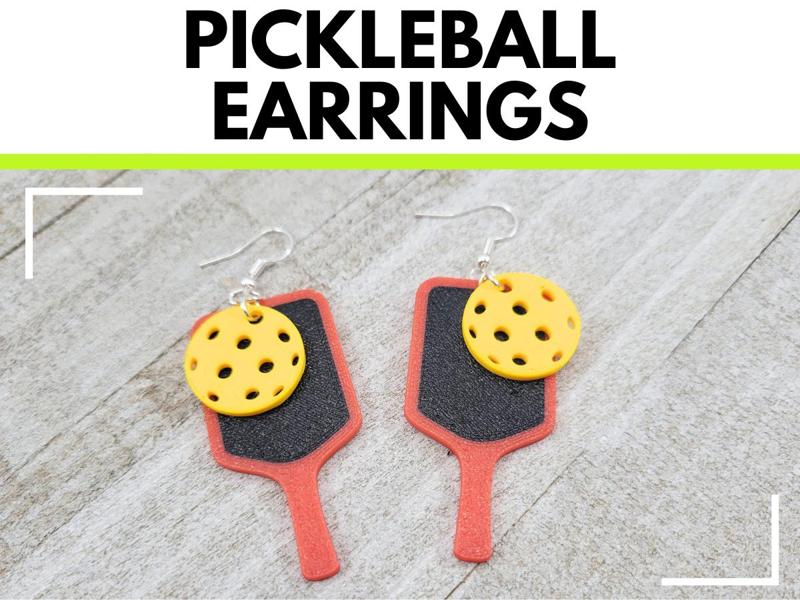 Pickleball Paddle and Ball Sports Earrings 