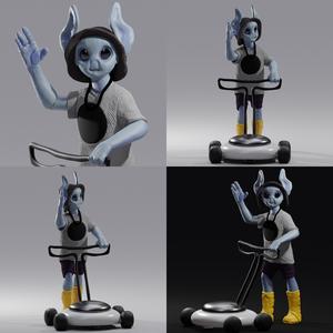 oc alien mowing the lawn 3d printable files