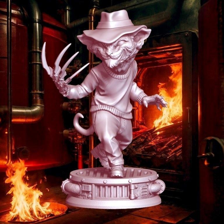 Freddy Krueger Sphynx Cat Halloween Figure 75 mm
