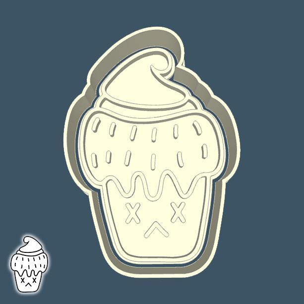 Food & drinks cookie cutters - cupcake (style 7)