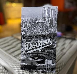 Dodgers stadium with cityscape Hueforge