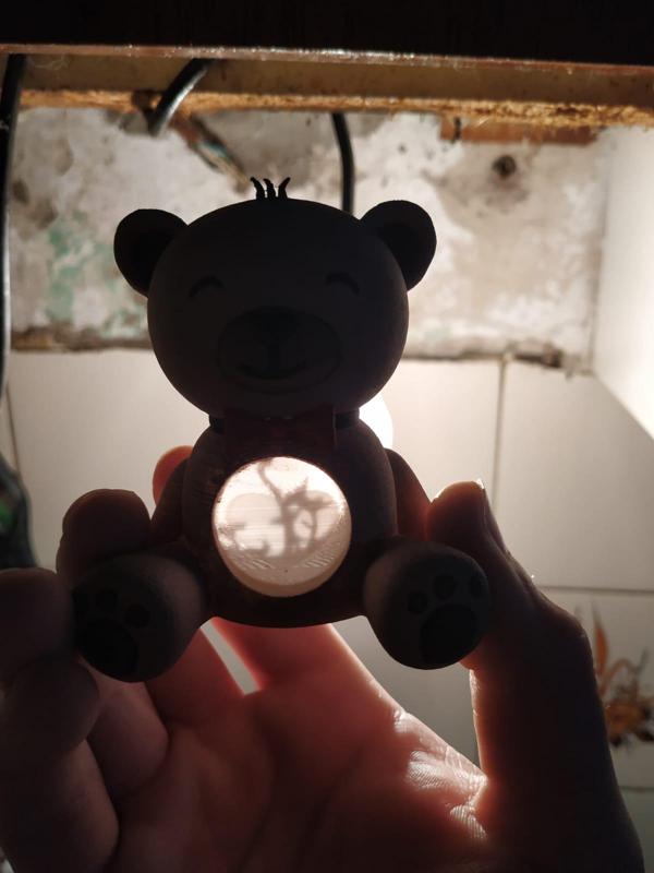 Teddy bear with lithophony and 3d leftovers