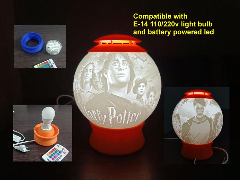 Harry Potter Lithophane Night Light Lamp