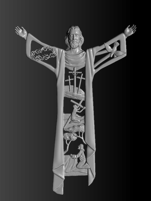 Christ the Redeemer stylized.