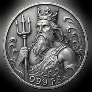999FS NEPTUNE GATES OF ATLANTIS COIN TOKEN DOUBLE SIDED