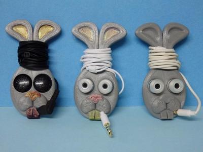 earbud holder - rabbit head / support oreillette tête de lapin
