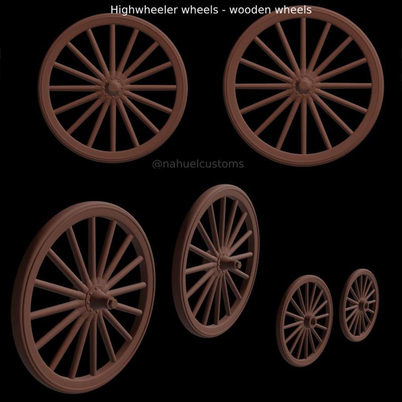 Vintage wooden wheels for your model kit - custom diecast - rc etc