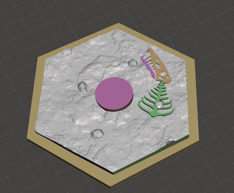 Settlers of Catan: Clay Tile with Fossils