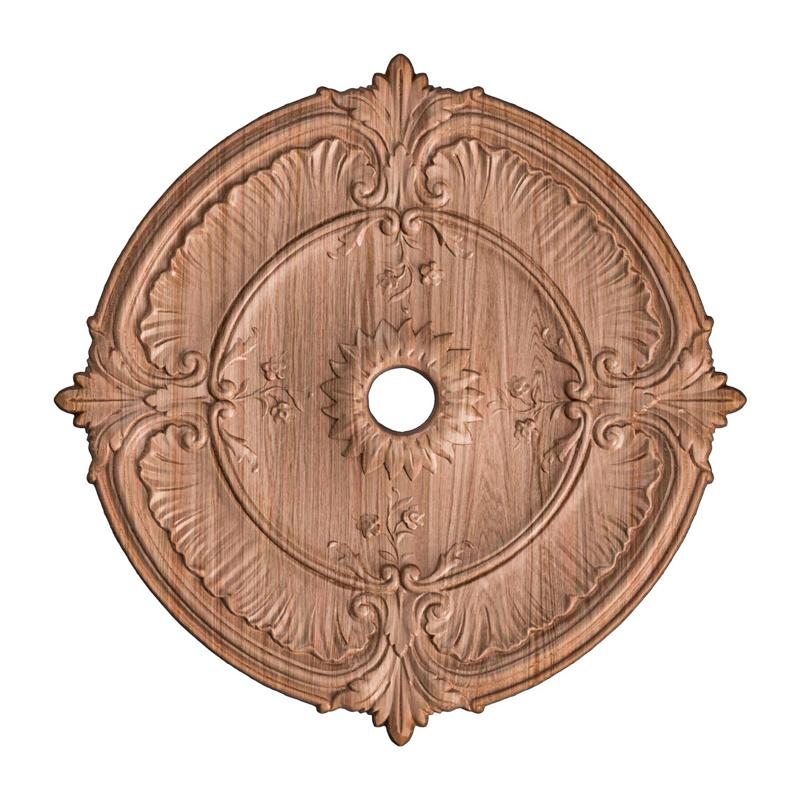 Rosette No. 021 - Rococo Floral Sunburst Ceiling Medallion STL for CNC and 3D Printing