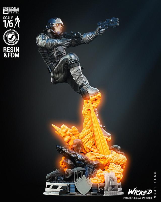 WICKED MARVEL STAR LORD SCULPTURE: TESTED AND READY FOR 3D PRINTING