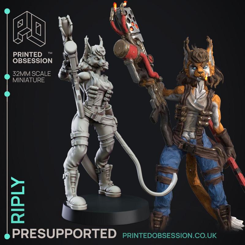 Riply Jones - Exterminator - Creatures from Behind the Veil - PRESUPPORTED - Illustrated and Stats - 32mm scale