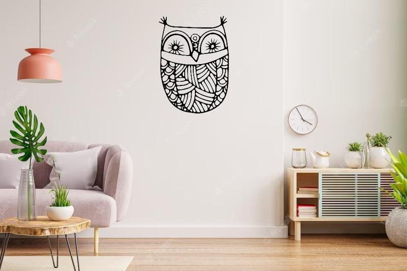 OWL OWL 2D WALL ART STENCIL - V2 - STL+SVG