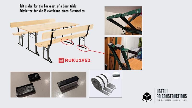 Felt glides for beer table and beer bench by Ruku