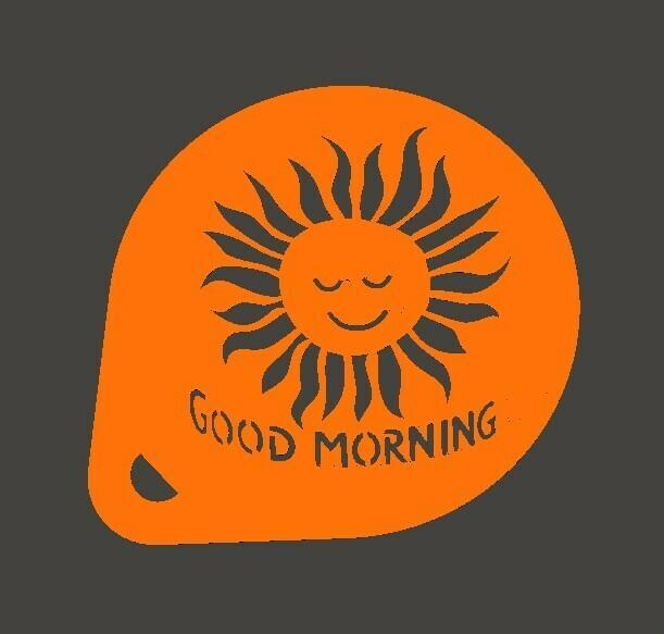 4 Simple Goodmorning Cappuccino Stencils