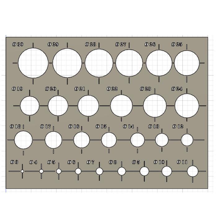 Stencil of Circles (03-30mm) Stencil