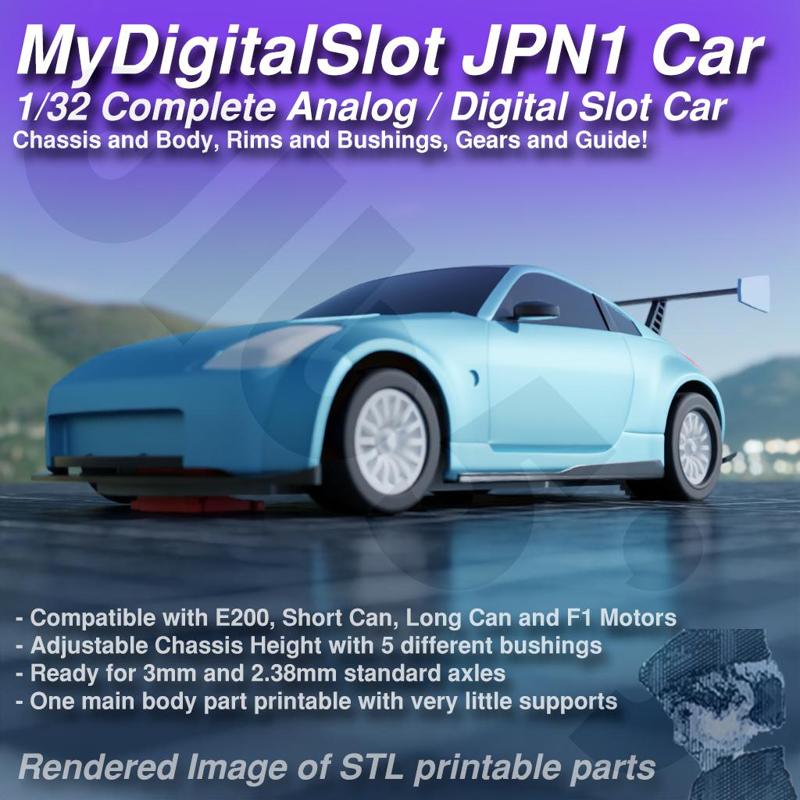 MyDigitalSlot JPN1 Car, 1/32 Complete Analog / Digital Slot Car