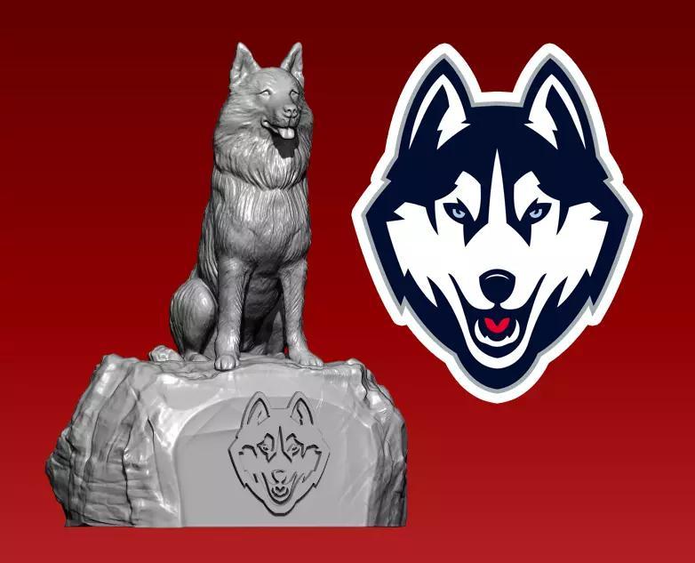 NCAA - UConn Huskies football mascot statue - 3d Print
