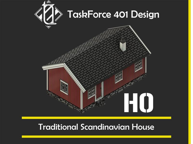 H0 Scale Traditional Scandinavian House