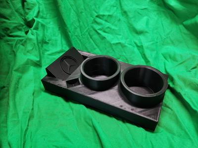 Mercedes Benz W123 & W124 & R107 CUP HOLDER w/ PHONE and Coin Slot & Emblem Logo