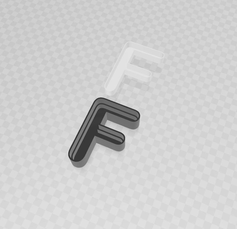 LED letter F body + cover