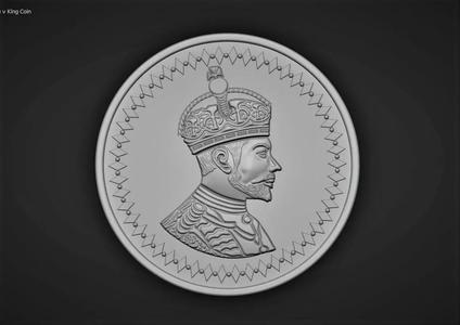 King George V Sculpture Coin Design Bas Relief