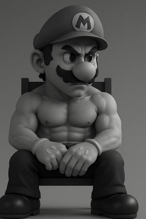 Mario Gigachad - Meme Super Mario 3D Muscle Figure (Gym FanArt)