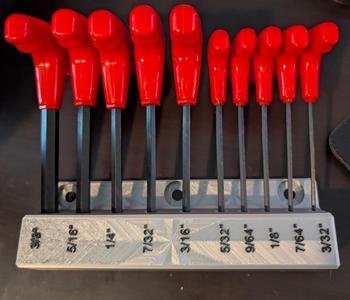 Multiboard Mount for Harbor Freight T-Handle SAE Allen Wrench Set