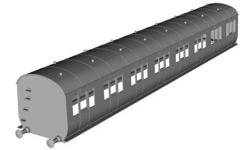 LMS D1858 All 1st non Corridor 57ft coach 1/100 scale