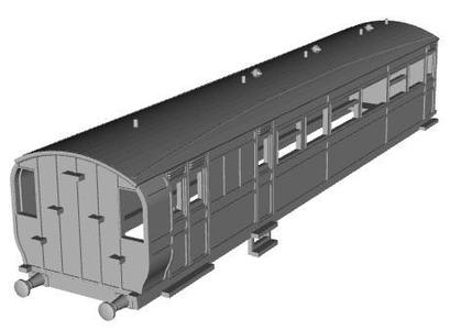 KESR Pickering bogie Brake third coach 1/76 scale