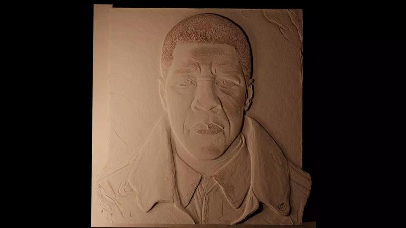 Denzel Washington CNC 3d Print High Relief Sand Casting