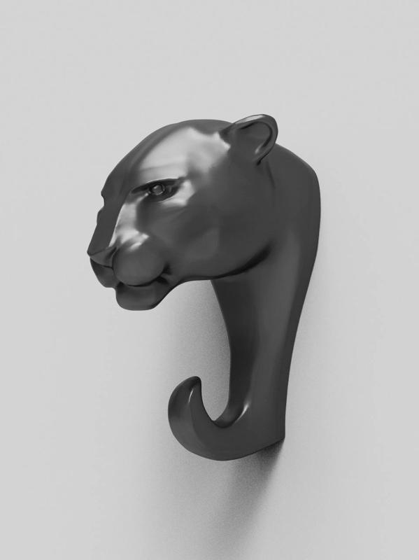 Panther Head Sculpture - Wall Hook