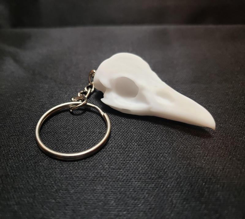 Raven Skull Keychain
